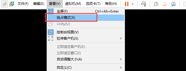 如何在VMware虚拟机中设置独占全屏模式
